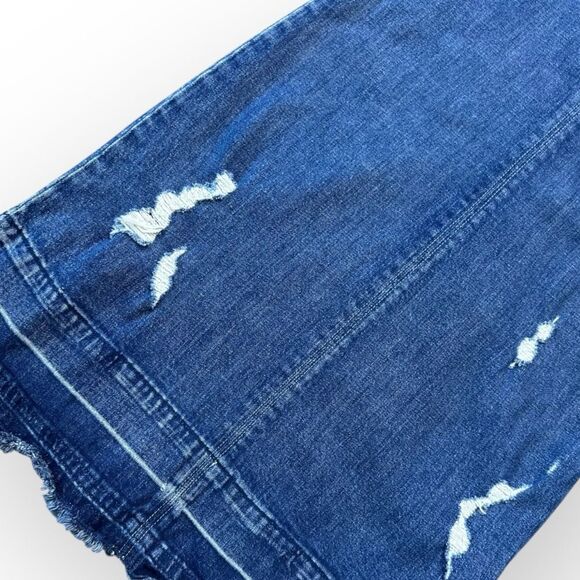 J Brand Reeve Mini Dress Women’s Small Distressed Blue Denim Frayed Edge Shift - Picture 4 of 7